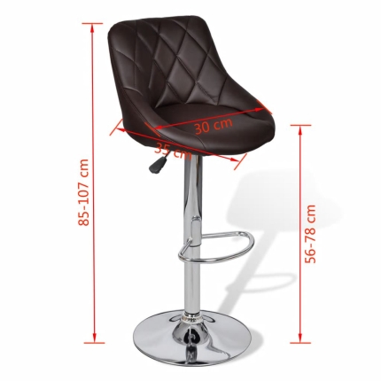 Bar Stools 2 pcs Brown Faux Leather - Image 8