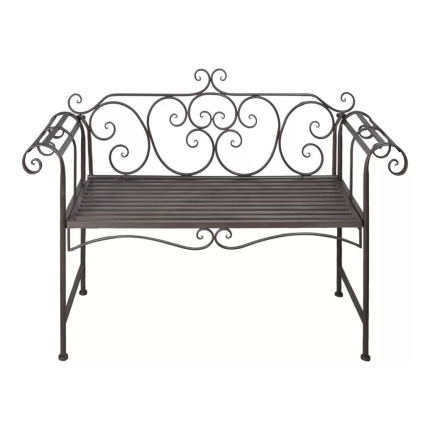 Garden Bench 132 cm Steel Antique Brown - Image 2