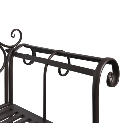 Garden Bench 132 cm Steel Antique Brown - Image 3