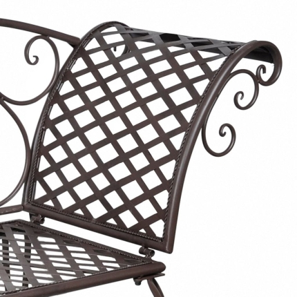 Garden Chaise Lounge 128 cm Steel Antique Brown - Image 4