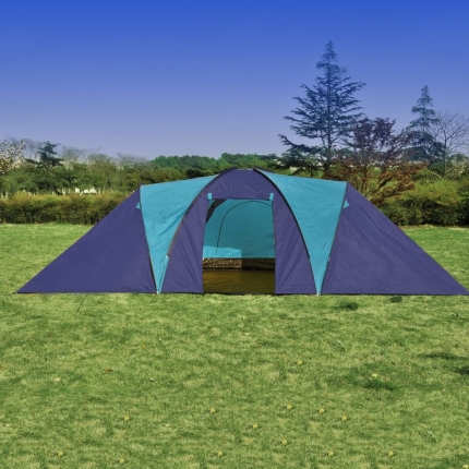Camping Tent Fabric 9 Persons Dark Blue and Blue - Image 3