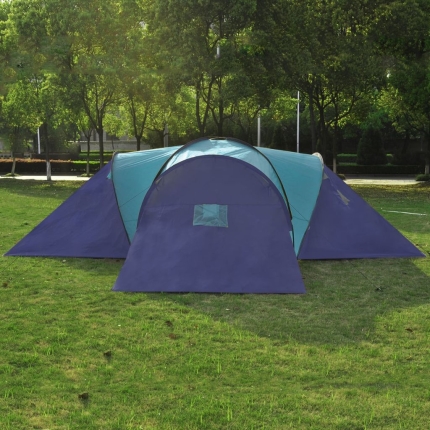 Camping Tent Fabric 9 Persons Dark Blue and Blue - Image 6