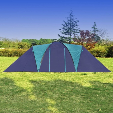 Camping Tent Fabric 9 Persons Dark Blue and Blue - Image 7