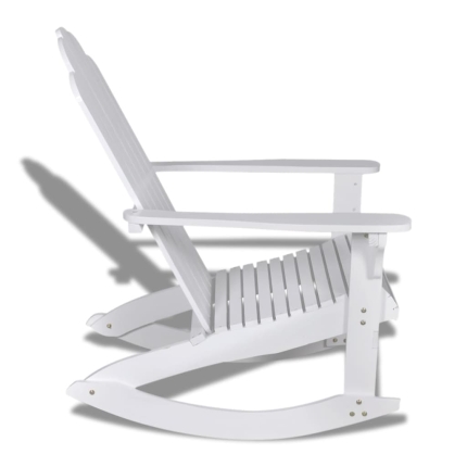 Garden Rocking Chair Wood White - Image 3