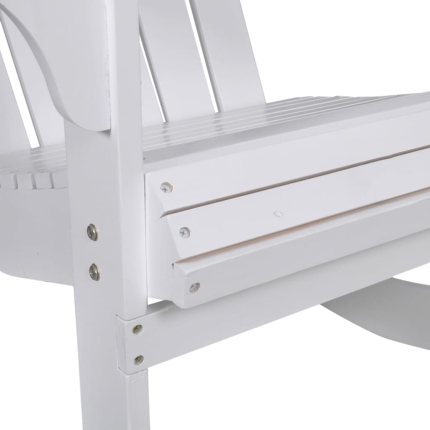 Garden Rocking Chair Wood White - Image 4