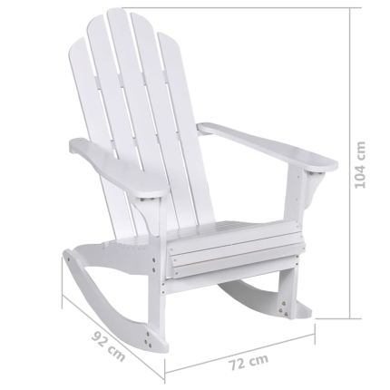 Garden Rocking Chair Wood White - Image 6