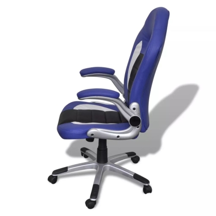 Blue Office Artificial Leather Chair Modern Design - Image 5