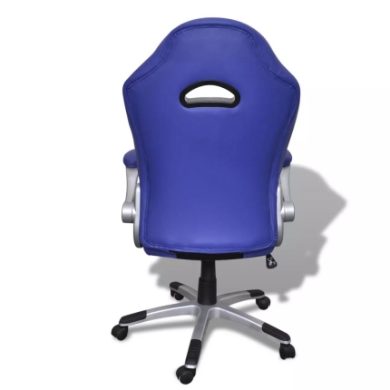 Blue Office Artificial Leather Chair Modern Design - Image 6