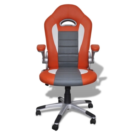 Office Artificial Leather Chair Modern Design Orange - Image 2