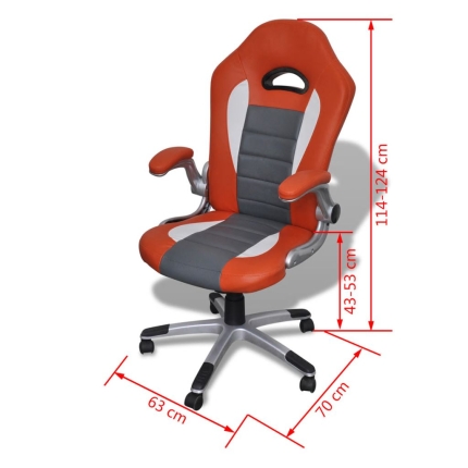 Office Artificial Leather Chair Modern Design Orange - Image 7