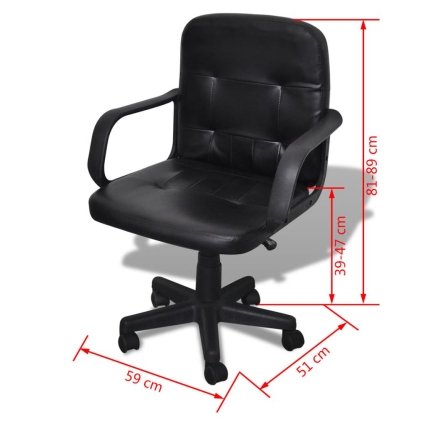 Luxury Office Chair Quality Design Black 59 x 51 x 81-89 cm - Image 5