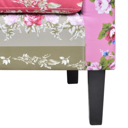 Armchair with Patchwork Design Fabric - Image 4
