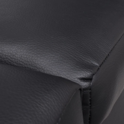 Chaise Longue Black Faux Leather - Image 2
