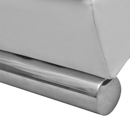 Chaise Longue White Faux Leather - Image 3