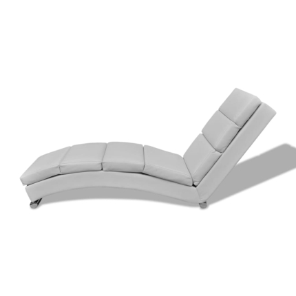 Chaise Longue White Faux Leather - Image 4