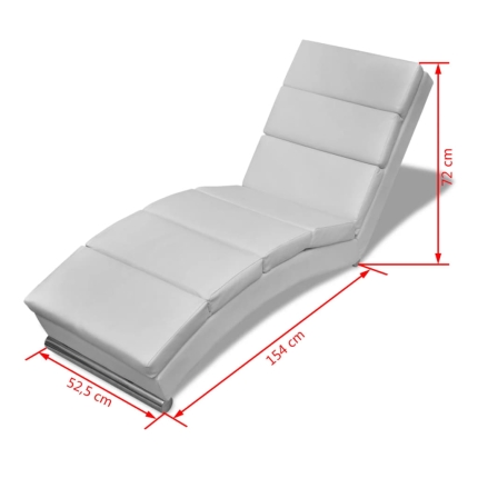 Chaise Longue White Faux Leather - Image 5