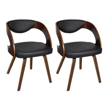 Dining Chairs 2 pcs Brown Faux Leather - Image 2