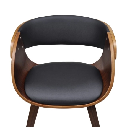 Dining Chair Bent Wood and Faux Leather - Image 3