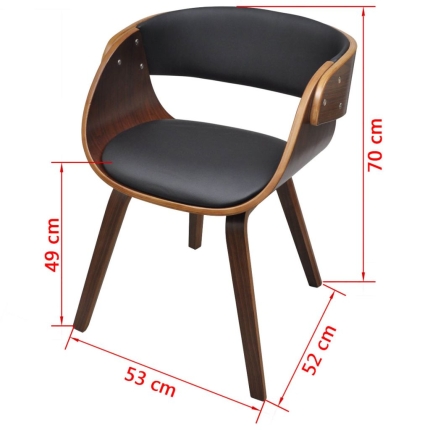 Dining Chair Bent Wood and Faux Leather - Image 5