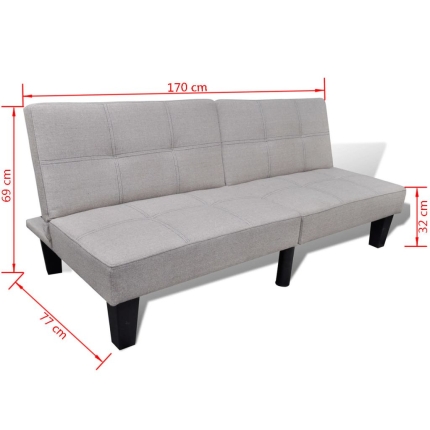 Sofa Bed Adjustable Beige - Image 7