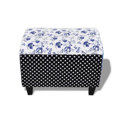 Patchwork Foot Stool Ottoman Country Living Style Flower Spot - Image 3