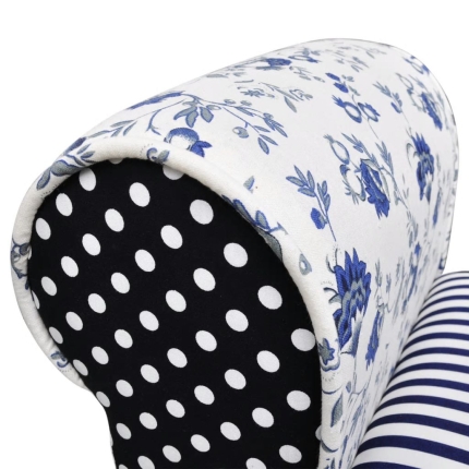 Patchwork Bench Country Living Style Blue & White - Image 4