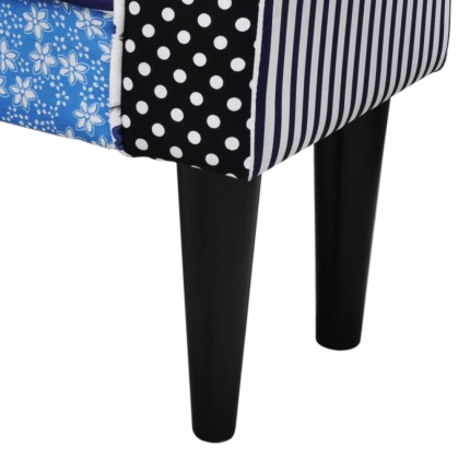 Patchwork Bench Country Living Style Blue & White - Image 5
