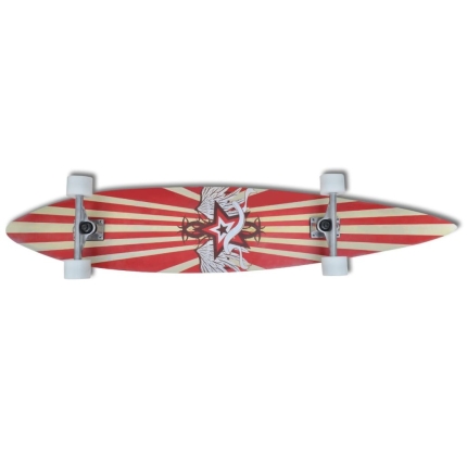 Longboard Star 117 cm 9 Ply Maple Skateboard 9" ALU Truck Red - Image 4