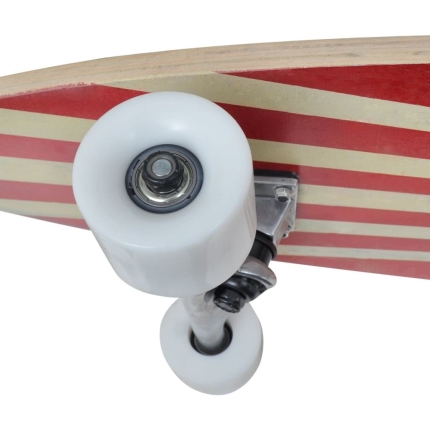 Longboard Star 117 cm 9 Ply Maple Skateboard 9" ALU Truck Red - Image 5