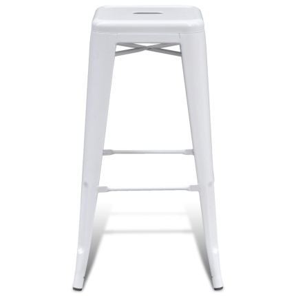 Bar Stools 2 pcs White Steel - Image 3