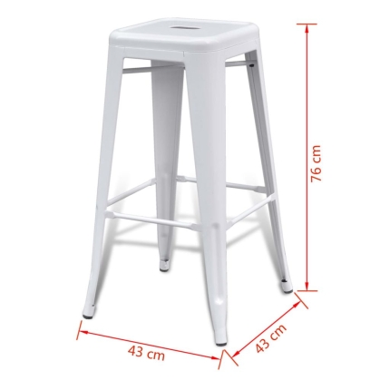 Bar Stools 2 pcs White Steel - Image 5