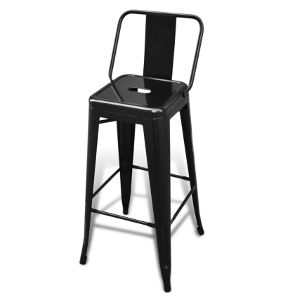 Bar Stools 2 pcs Black Steel - Image 3