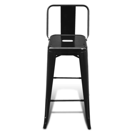 Bar Stools 2 pcs Black Steel - Image 4