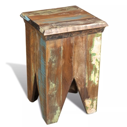 Stool Solid Reclaimed Wood - Image 2