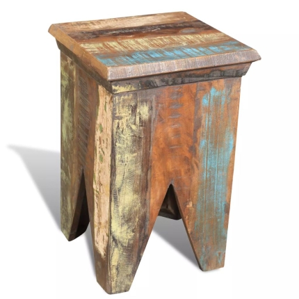 Stool Solid Reclaimed Wood - Image 4