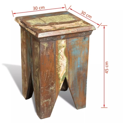 Stool Solid Reclaimed Wood - Image 7
