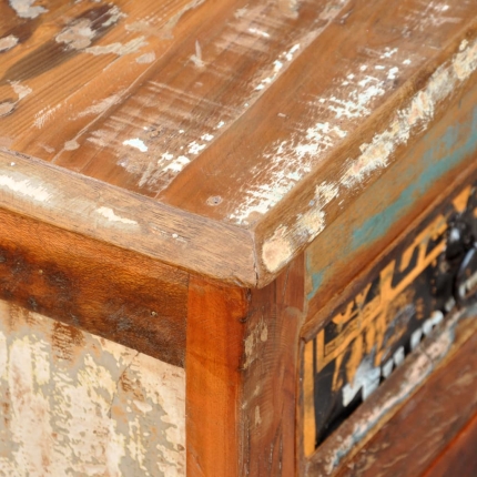 Reclaimed Cupboard Solid Wood Vintage with 3 Drawers 3 Doors - Image 8