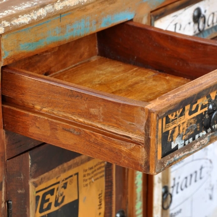 Reclaimed Cupboard Solid Wood Vintage with 3 Drawers 3 Doors - Image 10
