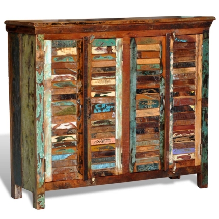 Reclaimed Cupboard Solid Wood with 4 Doors - Image 2