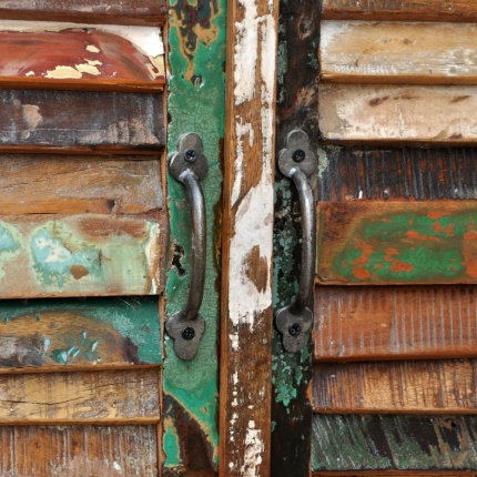 Reclaimed Cupboard Solid Wood with 4 Doors - Image 11