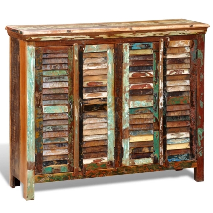 Reclaimed Cupboard Solid Wood with 4 Doors - Image 5