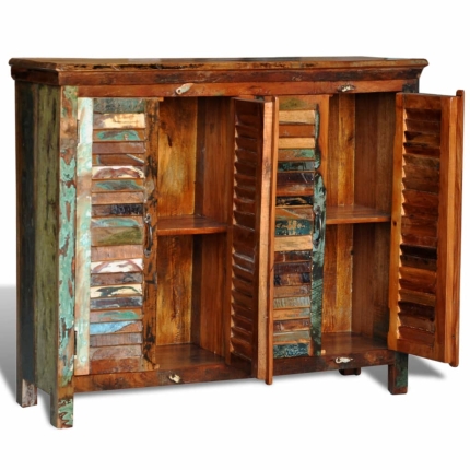 Reclaimed Cupboard Solid Wood with 4 Doors - Image 8