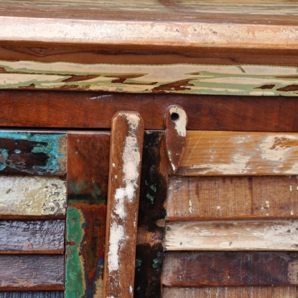 Reclaimed Cupboard Solid Wood with 4 Doors - Image 10