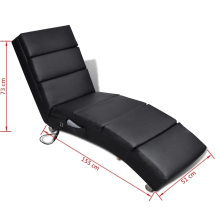 Massage Recliner Black Faux Leather - Image 6