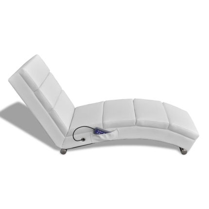 Massage Recliner White Faux Leather - Image 2