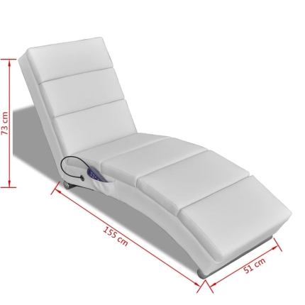 Massage Recliner White Faux Leather - Image 6