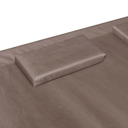 Outdoor Lounge Bed with Canopy & Pillows Brown - Image 4
