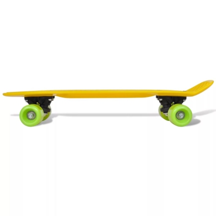 Retro Skateboard with Yellow Top Green Wheels 6.1" - Image 4
