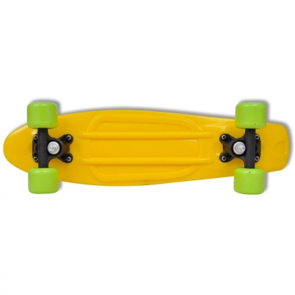 Retro Skateboard with Yellow Top Green Wheels 6.1" - Image 5