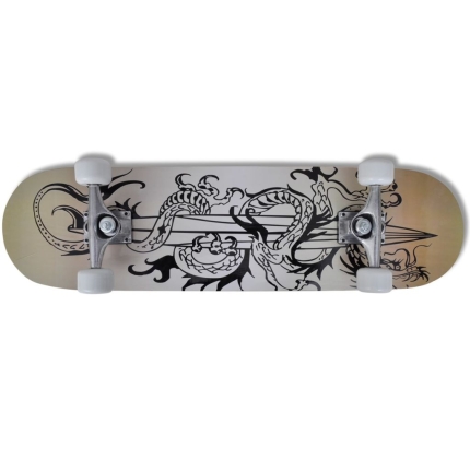 Oval Shape Skateboard 9 Ply Maple Dragon Design 8" - Image 6